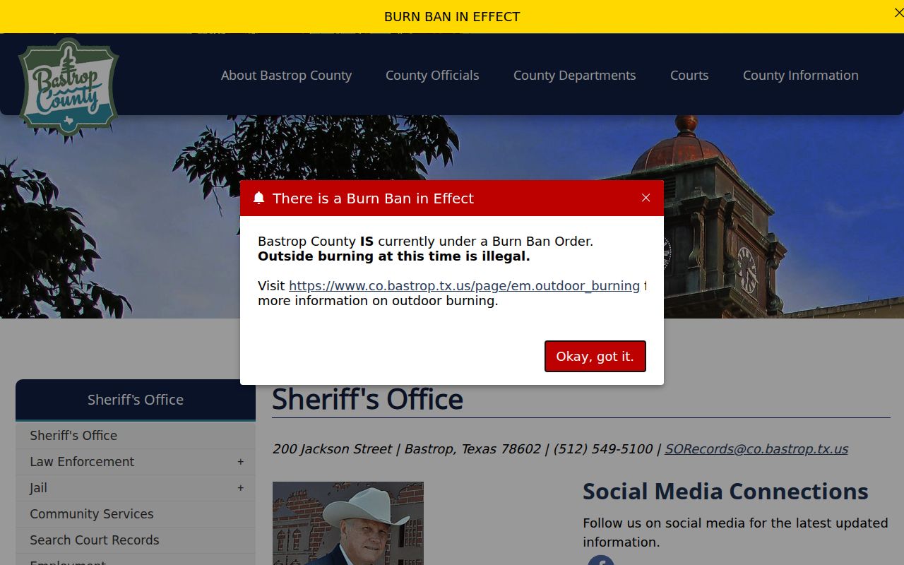 Bastrop County Sheriff's official warrant program link to Most Wanted